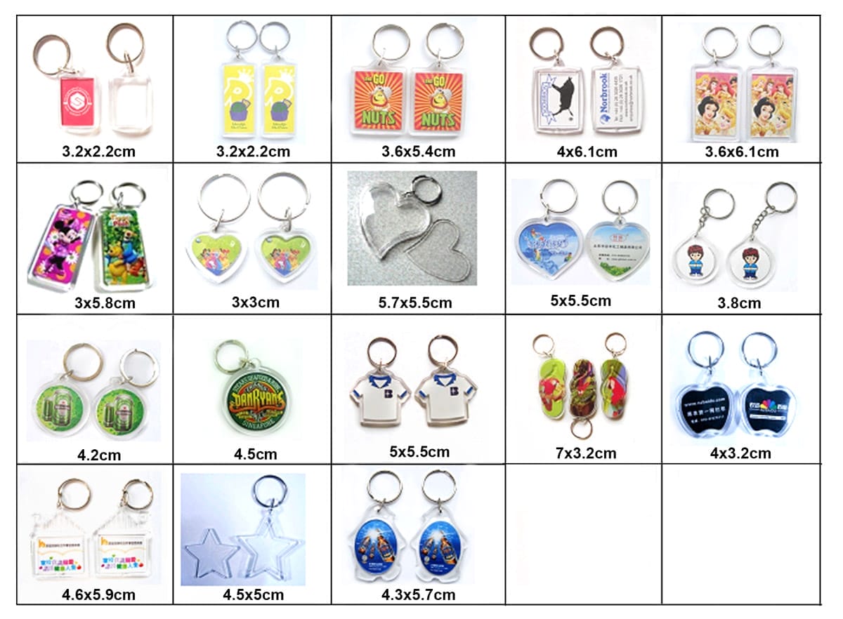 blank acrylic key chains