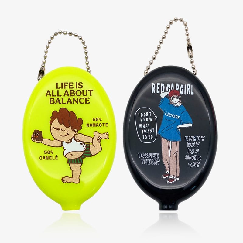 開口笑零錢包、pvc零錢包