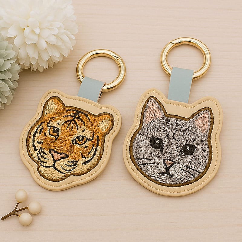 皮革刺繡鑰匙圈製作